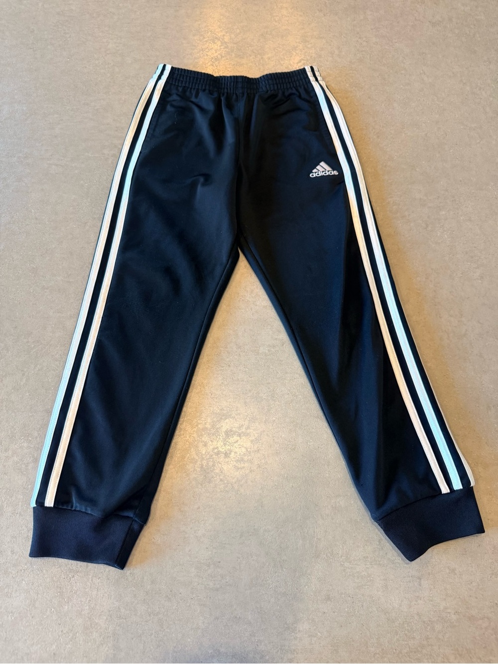 adidas Kids black Track Pants with Side Stripes
